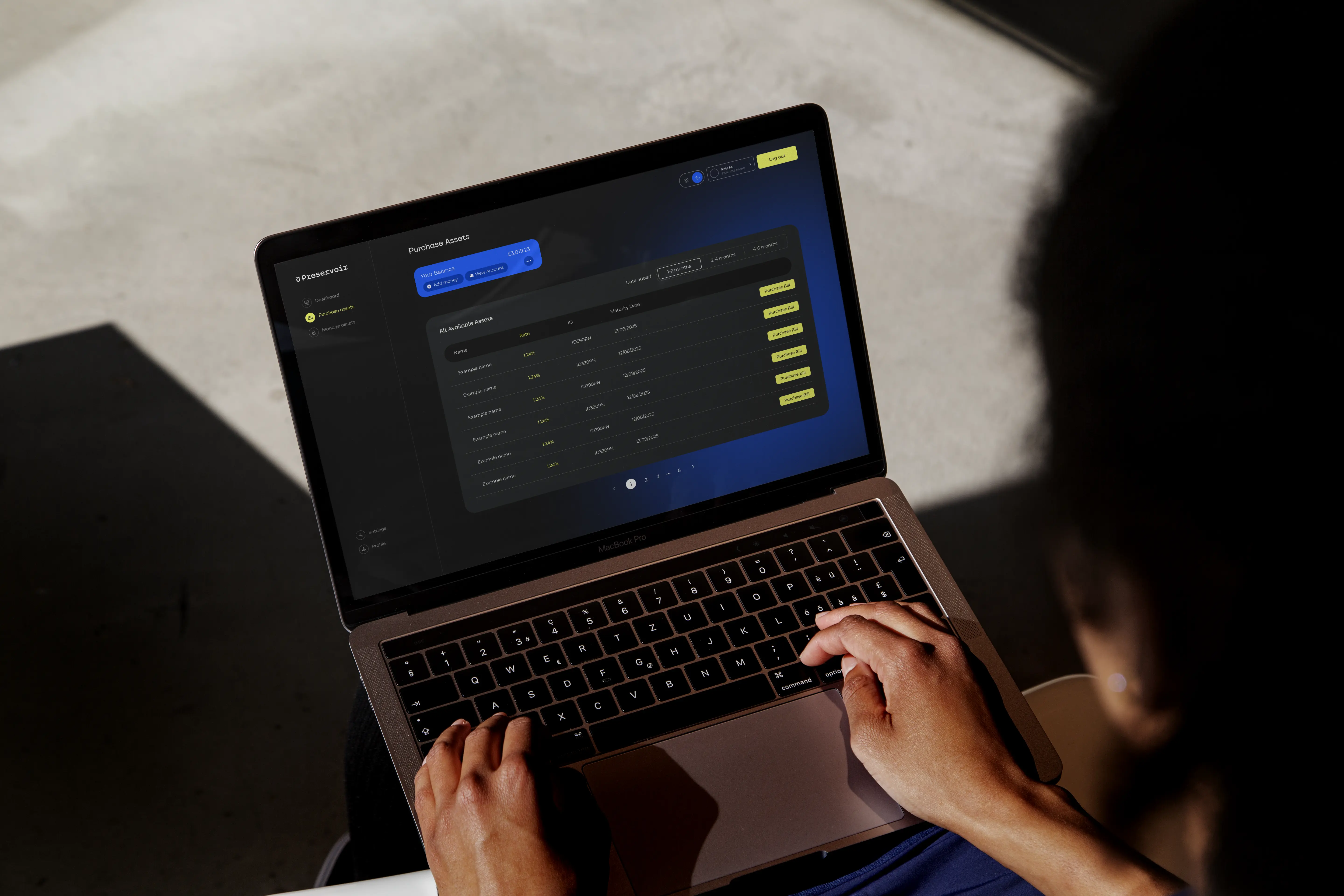 Preservoir App Mockup